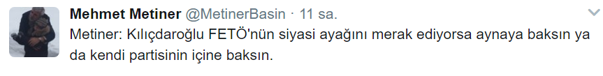 Metiner darbenin siyasi ayağını açıkladı