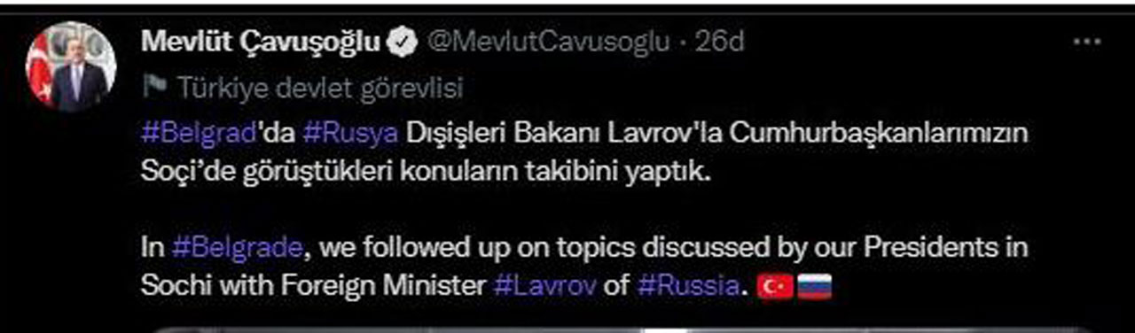 Dışişleri Bakanı Çavuşoğlu, Rus mevkidaşıyla görüştü