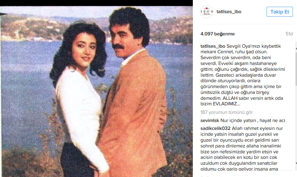 İbrahim Tatlıses'ten duygusal Oya Aydoğan paylaşımı!