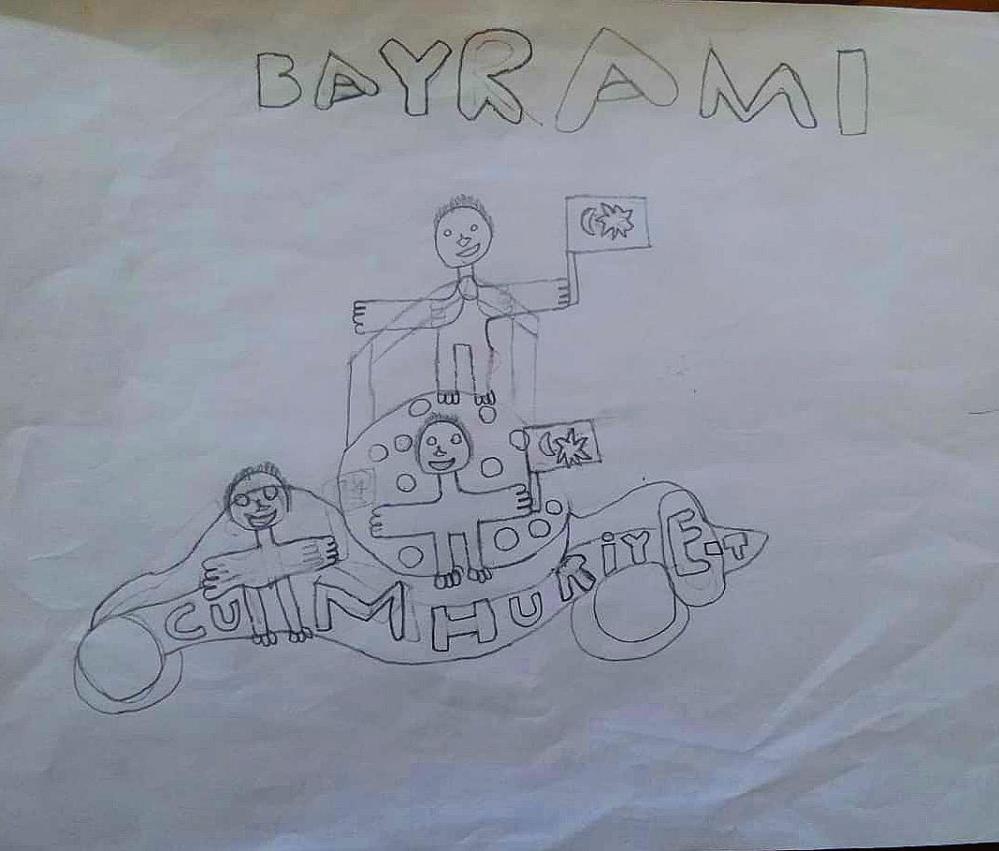 Elif'in depremde hayatını kaybeden ağabeyi Umut'un 29 Ekim için çizdiği resim ortaya çıktı