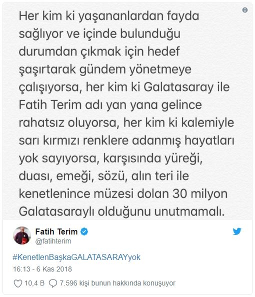 PFDK sevkleri sonrası Terim'den ilk açıklama