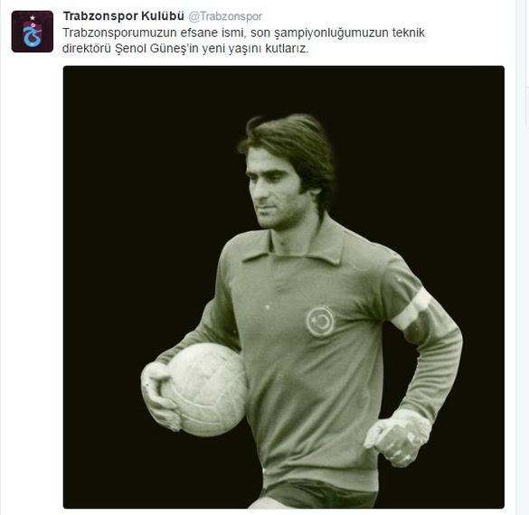 Trabzonspor'dan Şenol Güneş'e sürpriz doğum günü
