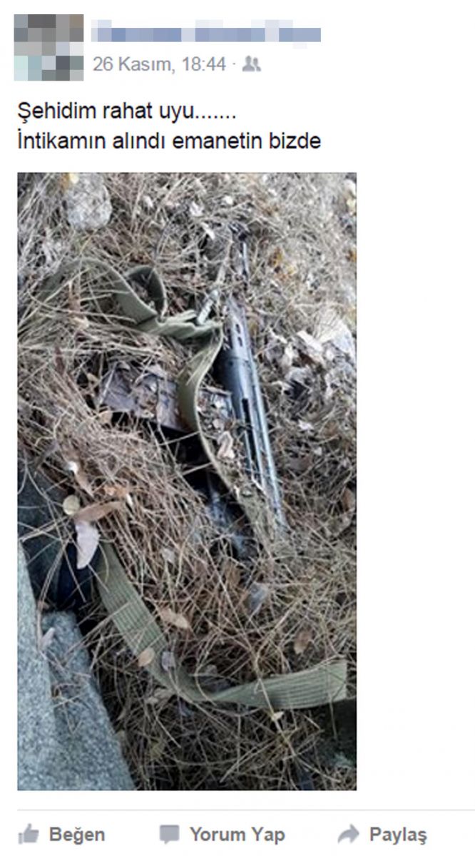 Şehit uzman çavuşun kayıp tüfeği bulundu