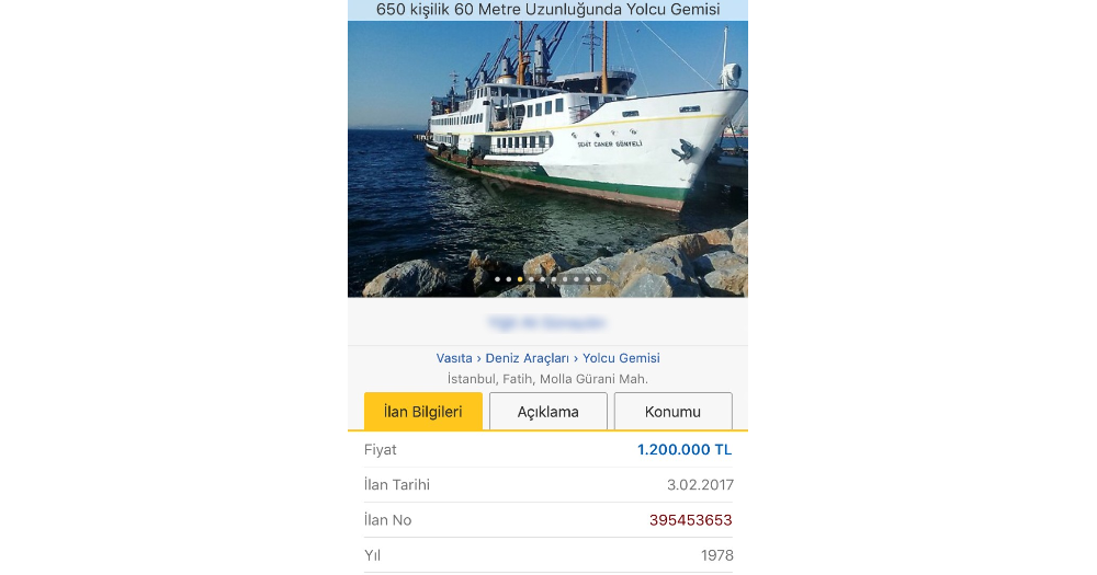 Satılık yolcu vapuru!