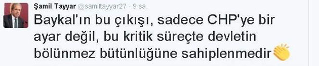 Şamil Tayyar'dan Baykal'ın duruşuna destek