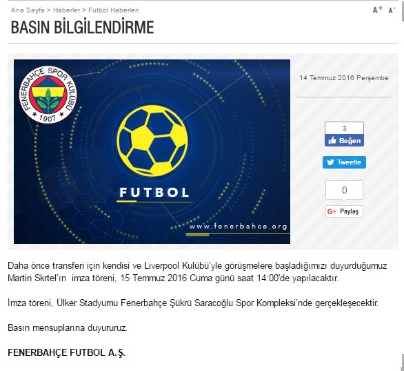 Fenerbahçe'den bir bomba daha!
