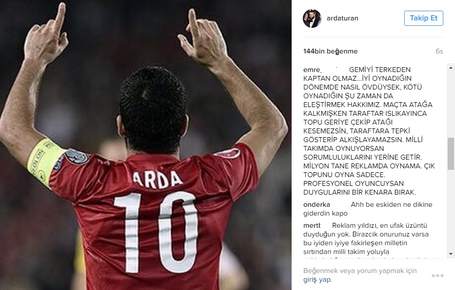 Arda Turan'dan ilk tepki