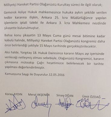 MHP'li muhaliflerden flaş kurultay kararı!