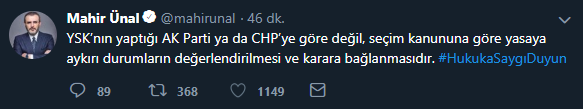 Mahir Ünal: Karanlık zihniyet bize demokrasi ve özgürlük dersi vermeye kalkıyor