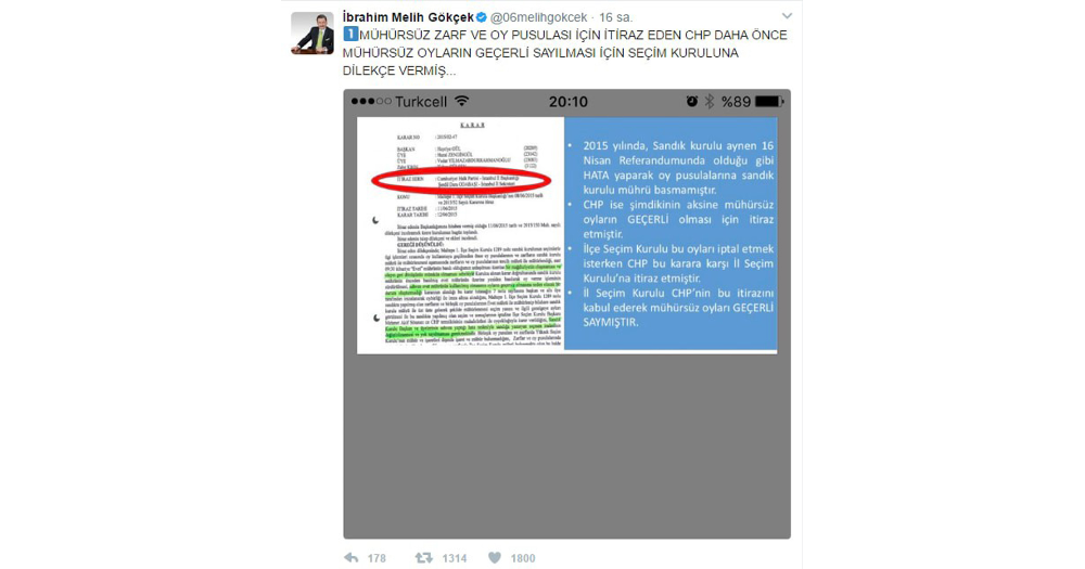 Gökçek CHP ve HDP’nin eski dilekçelerini ortaya çıkarttı