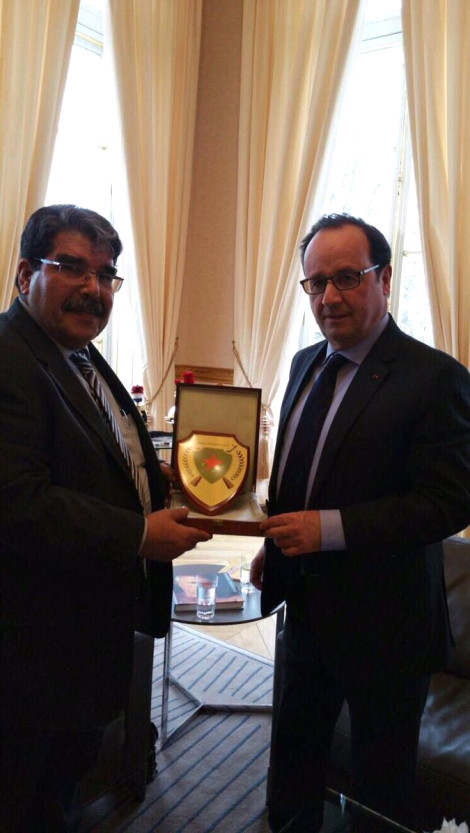 Fransa Cumhurbaşkanı Hollande teröristbaşı Salih Müslim'i sarayda ağırladı