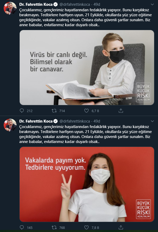Sağlık Bakanı Fahrettin Koca'dan çocuklara önemli mesaj