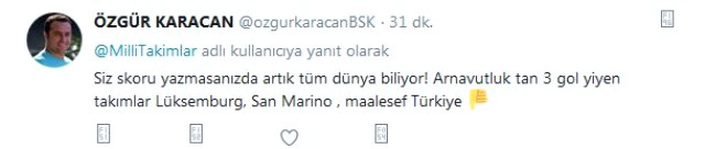 Arnavutluk'a yenilen Millîler, sosyal medyada dalga konusu oldu