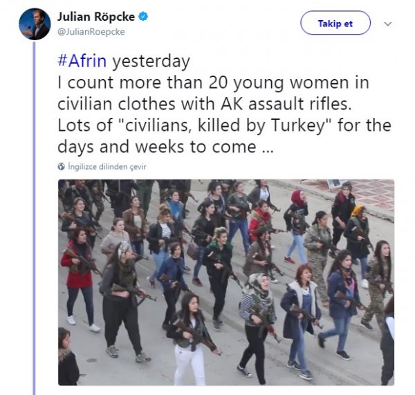 İşte Afrin'deki sivil kıyafetli teröristler