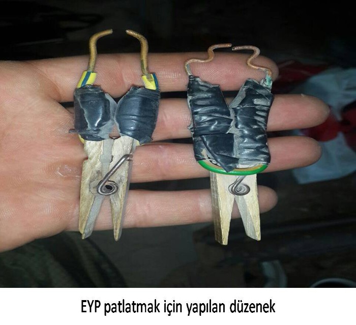 PKK'lılar çamaşır mandalından el yapımı bomba düzeneği hazırladı