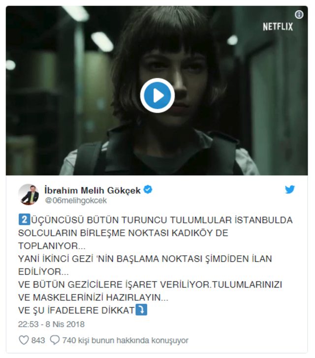 Gökçek'ten La Casa De Papel için bomba iddia: Ali Koç'a suikast, Gezi ve darbe işareti
