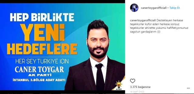 Caner Toygar'dan aday adaylığını eleştirenlere 15 Temmuz videolu cevap