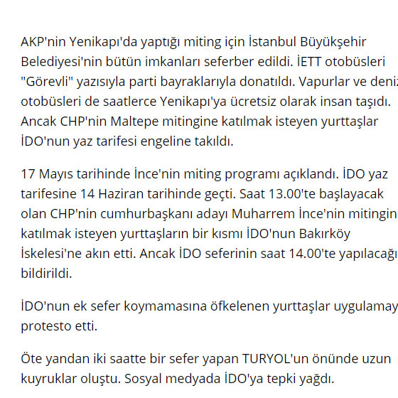 'İDO, İnce'nin mitingine gidenleri iskelede bıraktı' yalanı!