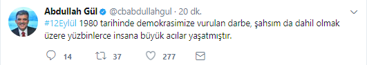 Abdullah Gül: Bu ülkede darbe devri bitmiştir!