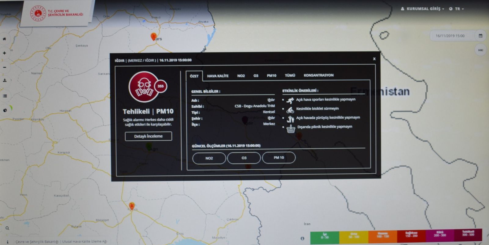 Hava kirliliği sıralamasında Iğdır Türkiye birincisi oldu