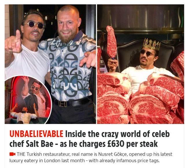 Ailecek yemek 15 bin TL! Nusret yine İngiliz basınının gündeminde