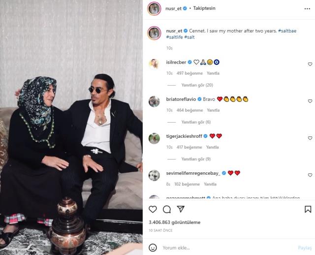 2 yıl sonra annesine kavuşan Nusret’e tepkiler üst üste geldi!