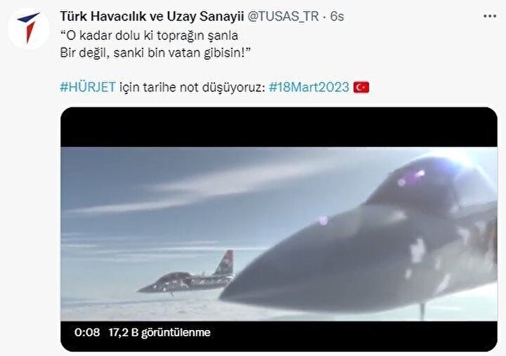 TUSAŞ’dan heyecanlandıran paylaşım: Hürjet için geri sayım başlatıldı