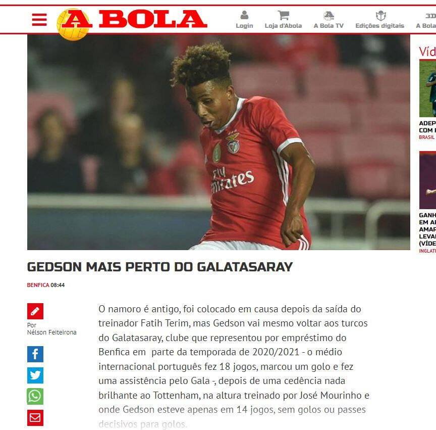 Galatasaray derbi öncesi Gedson transferini bitirdi! İstanbul’a gelmesi bekleniyor