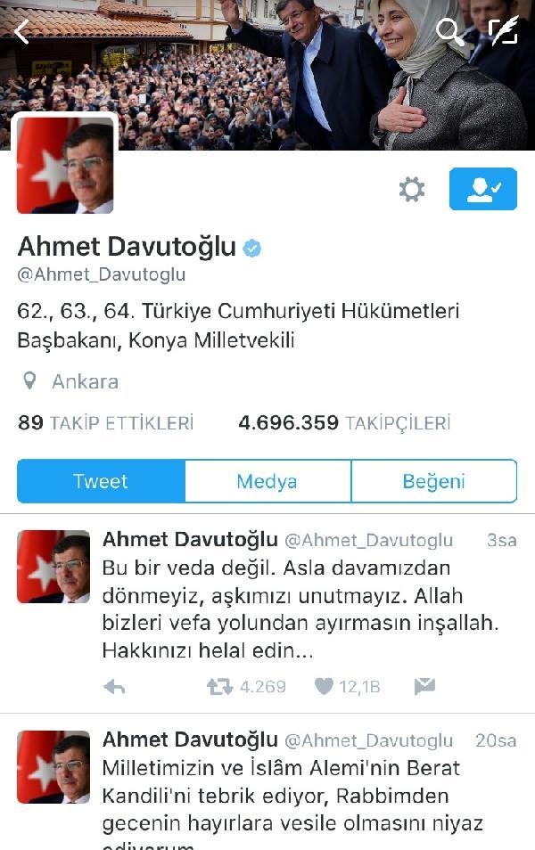 Davutoğlu istifa sonrası ünvanlarını kaldırdı