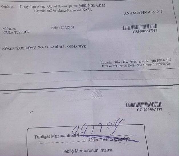 10 yıldır çalışmayan arabaya otoban cezası geldi