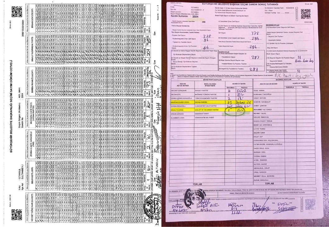 İstanbul'da aralarında tutarsızlık bulunan seçim tutanaklarının fotoğrafları ortaya çıktı İstanbul'da aralarında tutarsızlık bulunan seçim tutanaklarının fotoğrafları ortaya çıktı