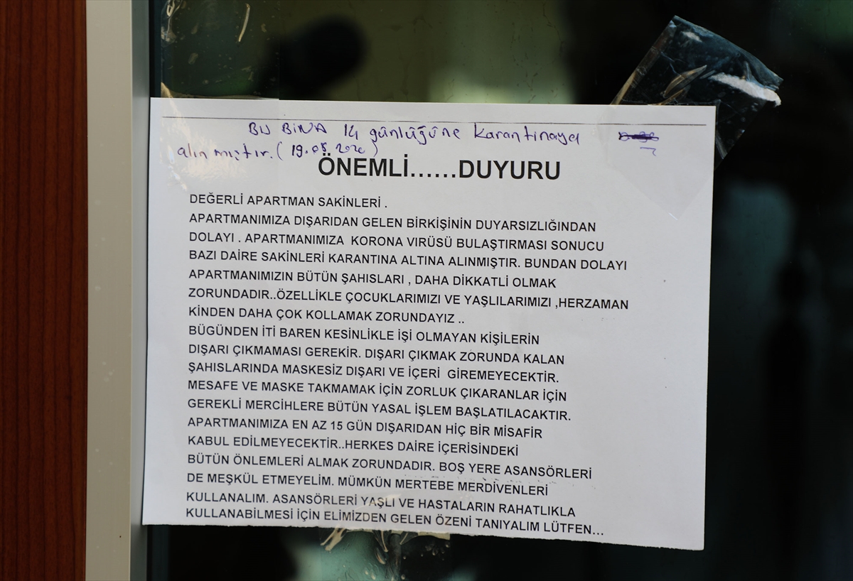 Rize'de apartman yöneticisi binayı karantinaya aldı