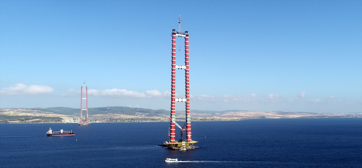 1915 Çanakkale Köprüsü'nde geçici halat çalışması başlıyor