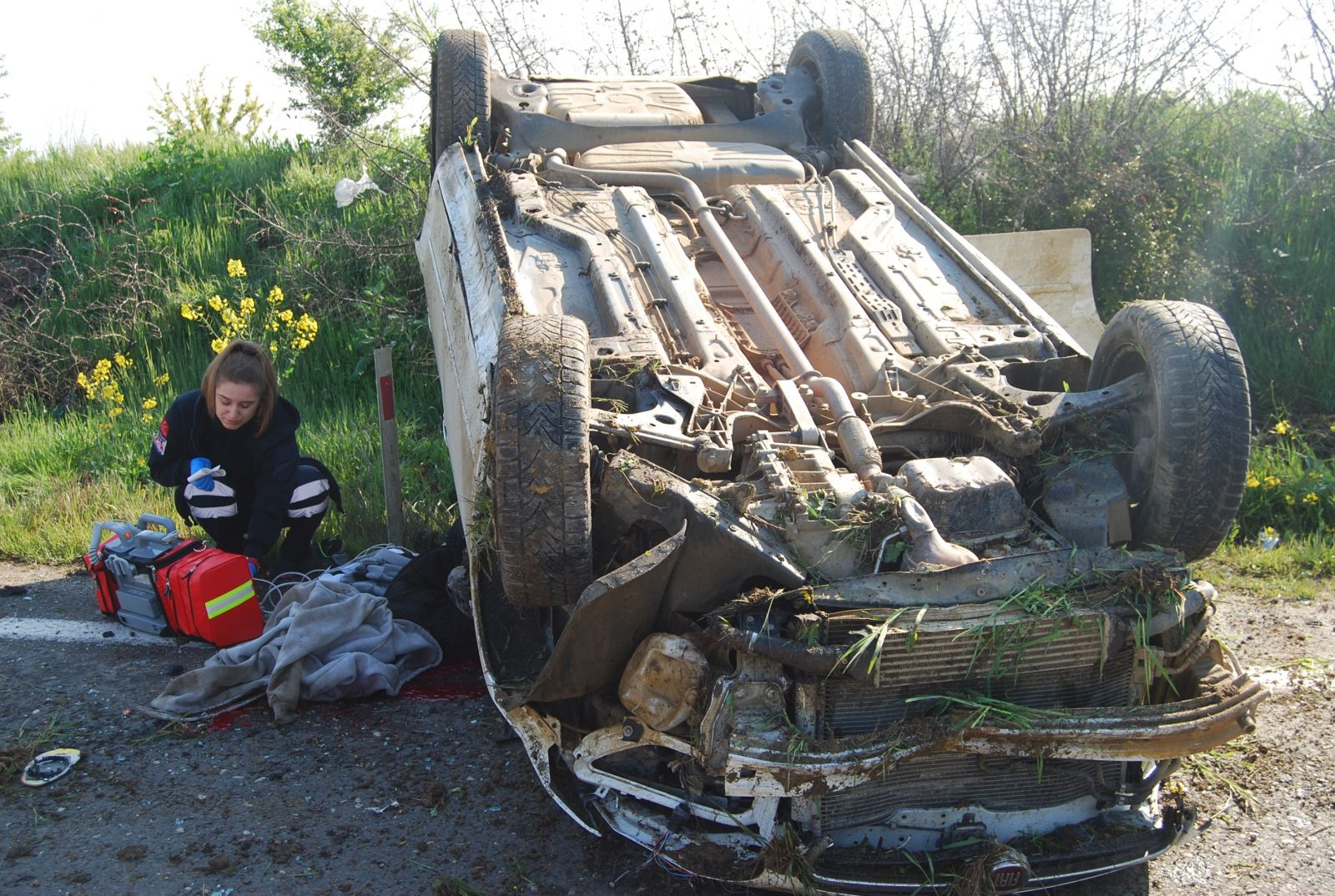 Çocuk sürücünün kullandığı otomobil takla attı: 1 ölü, 1 yaralı