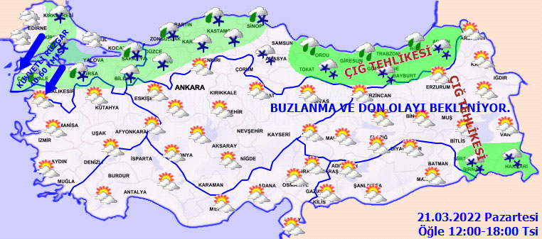 Meteoroloji açıkladı: Sıcaklıklar artıyor, yağış sürüyor (21 Mart 2022 hava durumu)