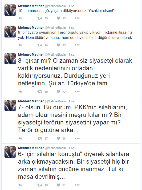 Mehmet Metiner'den Baydemir'e sert tepki