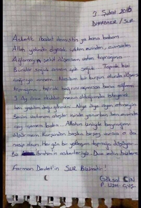 Şehidin son mektubu herkesi ağlattı!