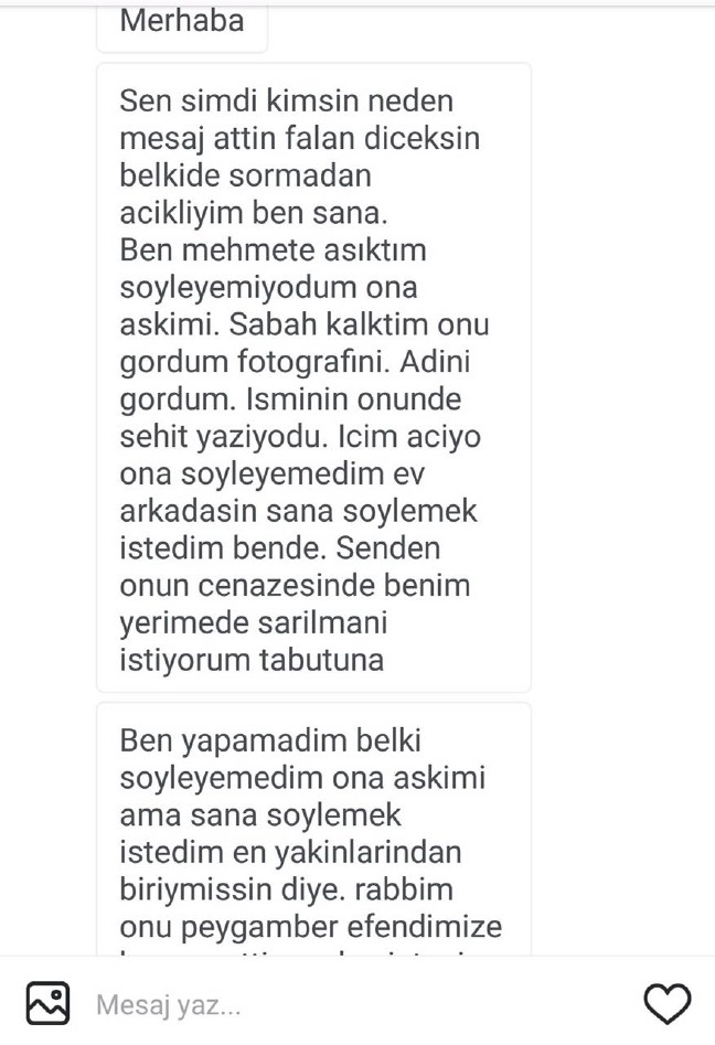 Şehidin arkadaşına gelen duygu dolu mesaj!