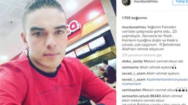 Ünlü oyuncu Murat Ünalmış'ın yeğeni şehit oldu