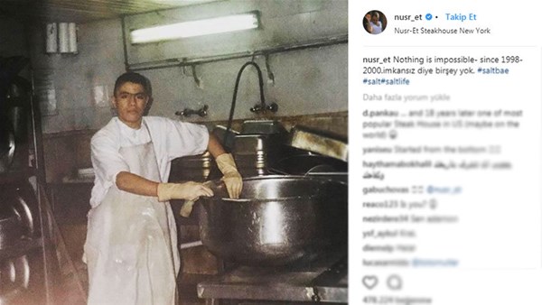 Nusret bu fotoğrafını 'imkansız diye bir şey yoktur' notuyla paylaştı