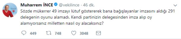 İnce'den Kılıçdaroğlu'na: Milletten nasıl oy alacaksınız