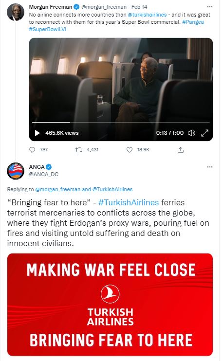 Ermeni lobisi THY’yi öven Morgan Freeman'ı hedefe koydu: Linç kampanyası başlatıldı