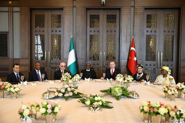 Erdoğan, Buhari onuruna öğle yemeği verdi