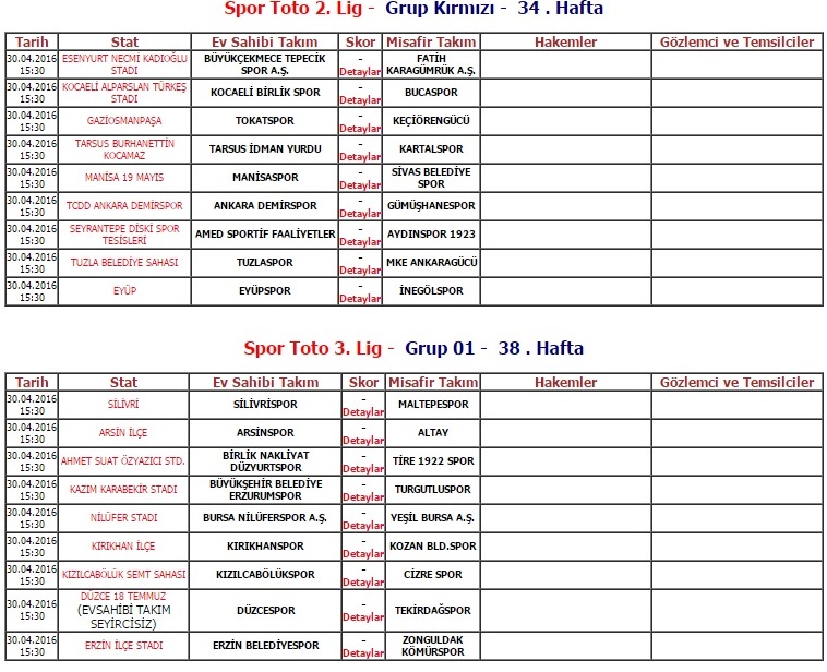 Liglerde haftanın programı