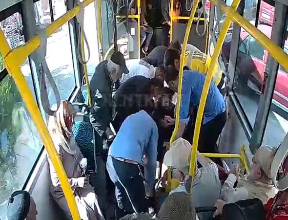 Halk otobüsünde panik anları