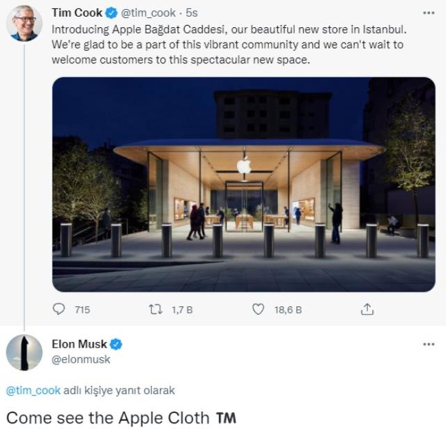 Avrupa'nın en büyük Apple Store'u İstanbul'da! Elon Musk'tan 'Apple bez' göndermesi
