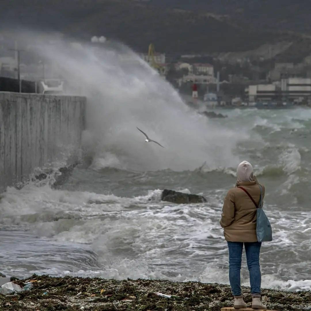 Soçi sahilleri dev dalgalara teslim