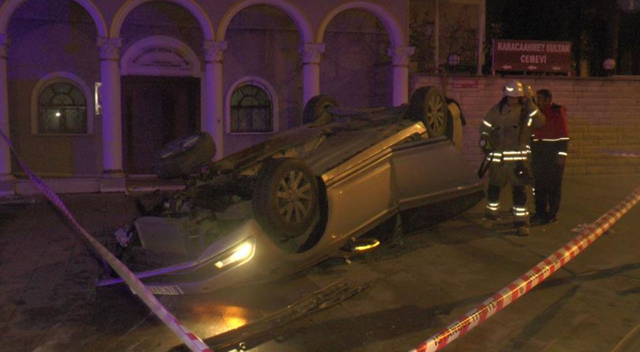 Üsküdar’da lüks araç takla attı: Kazadan yaralı kurtulan adam canlı yayın açtı
