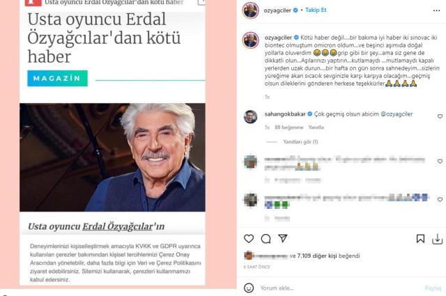 Usta oyuncu Erdal Özyağcılar koronavirüse yakalandı!
