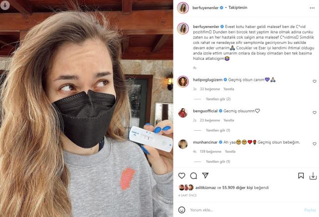 Eser Yenenler’in eşi Berfu Yenenler’den kötü haber! Koronavirüse yakalandı